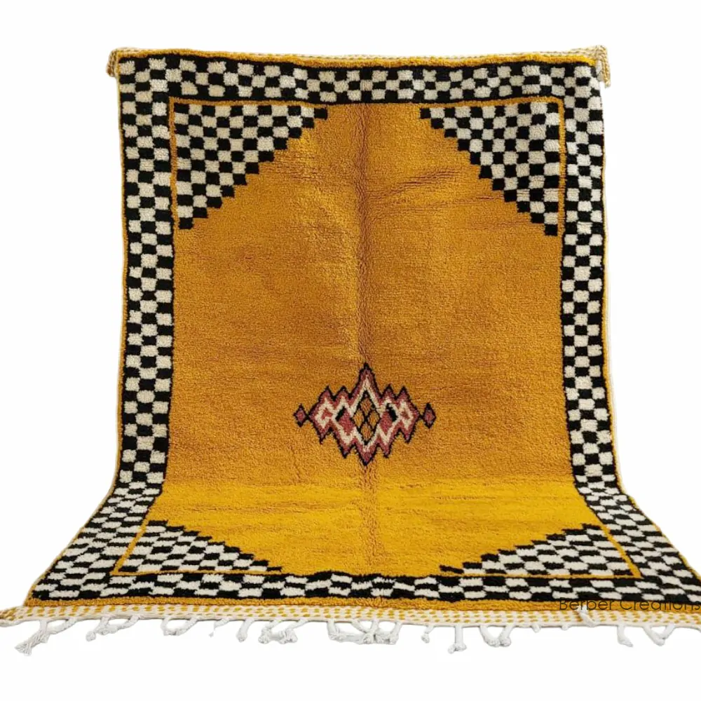 moroccan berber wool rug yellow