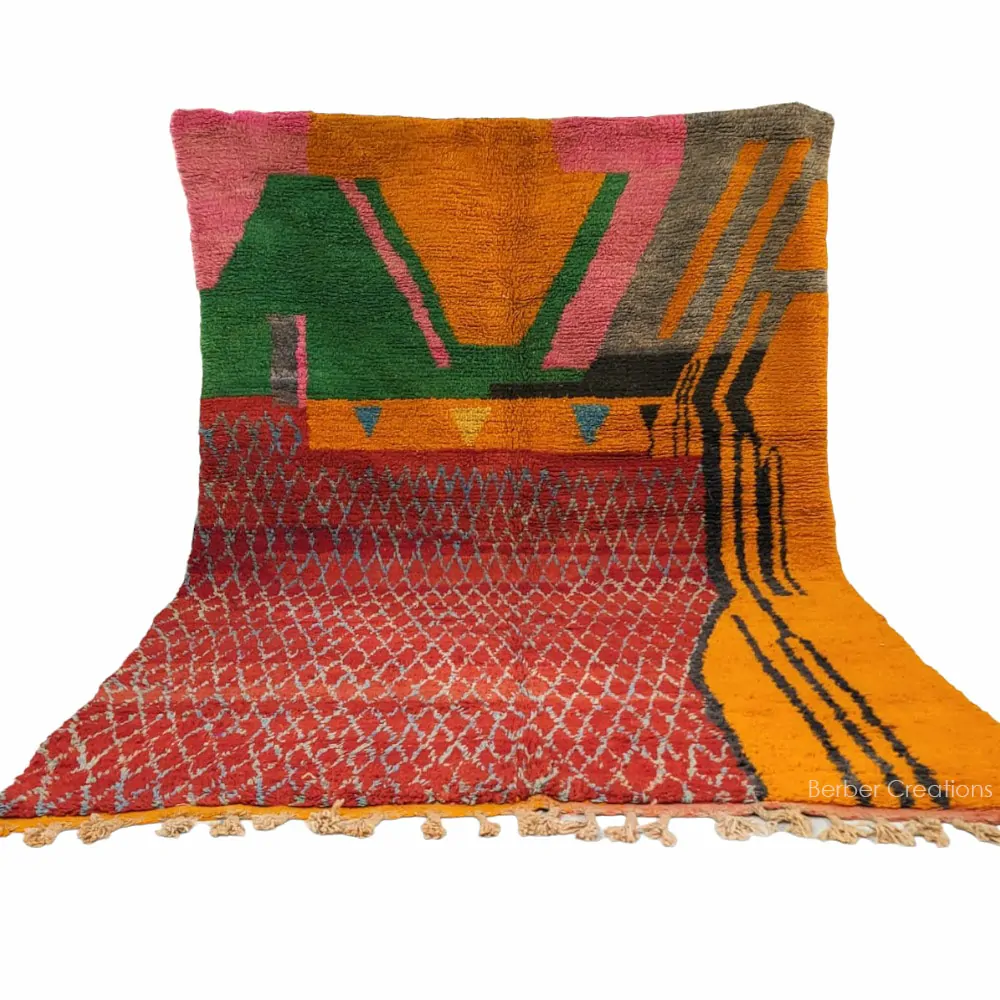 Shag moroccan boujaad berber rug abstract
