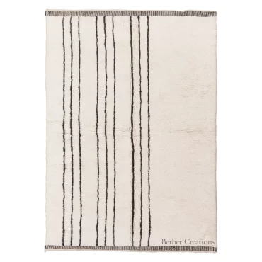 Handwoven Striped Berber Beni Wool Rug