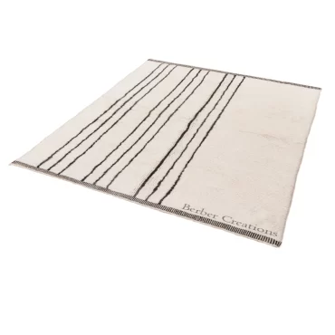 Handwoven Striped Berber Beni Wool Rug