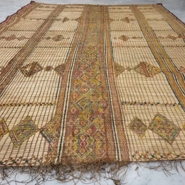 Tuareg Mat Tribal Vintage Mauritanian Rug 7’x9′