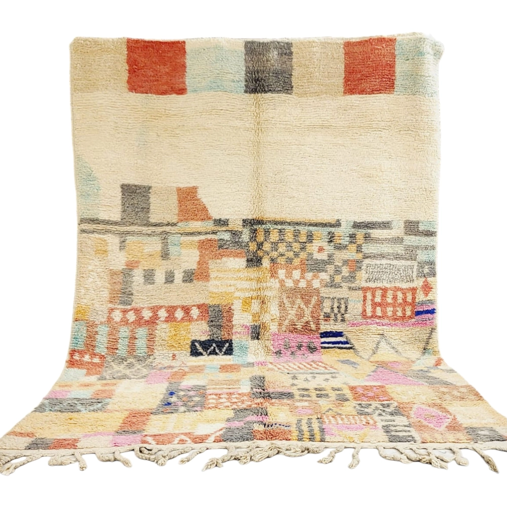 Vintage moroccan handmade berber wool rug