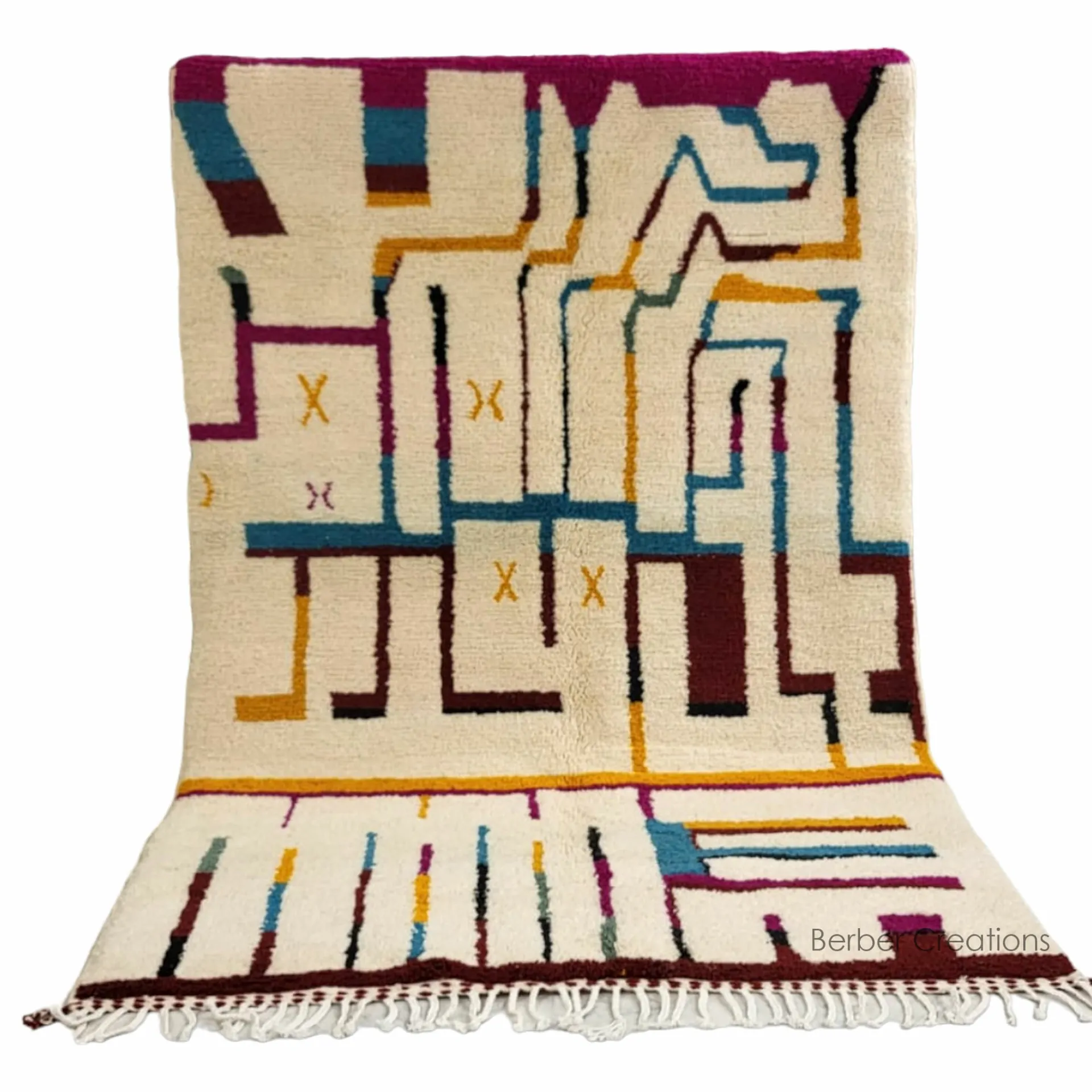 abstract moroccan berber wool rug