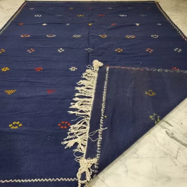 Taznakht Vintage Moroccan Berber Rug Blue 8’x12′