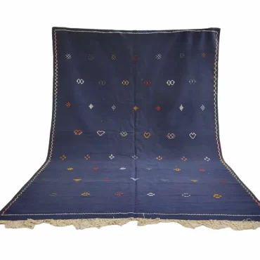 Taznakht Vintage Moroccan Berber Rug Blue 8’x12′