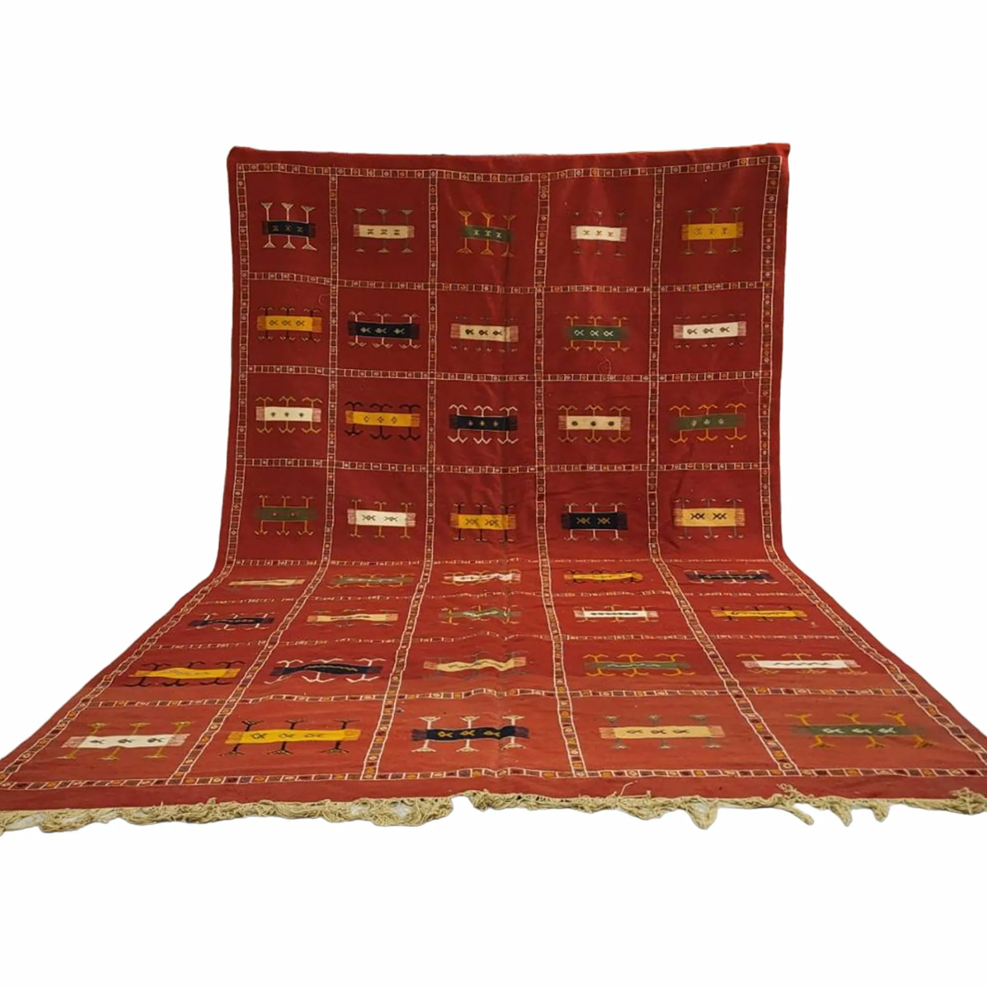 handmade red flatweave taznakht rug