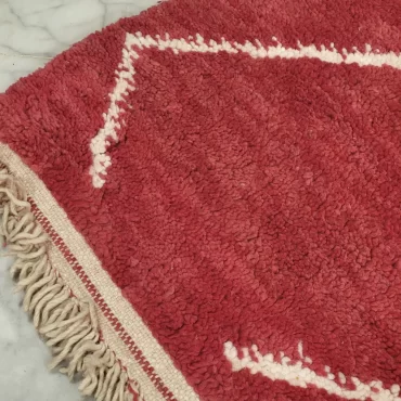 Shag Moroccan Beni Ourain Berber Rug Red 9’x13′