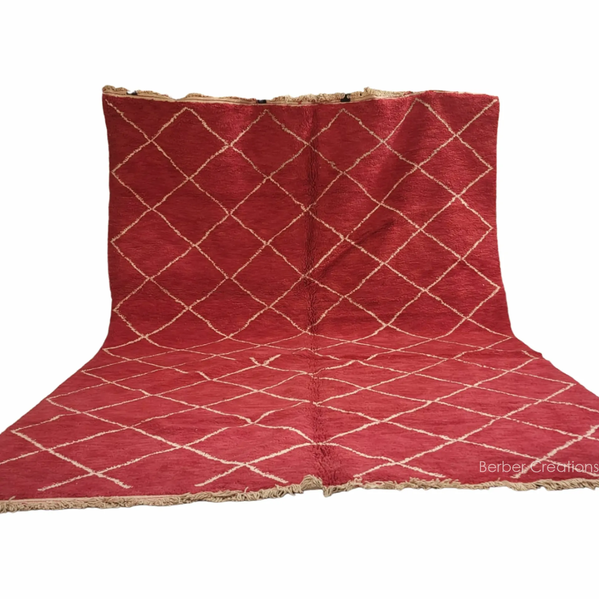 moroccan beni ourain wool rug red