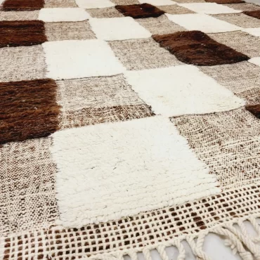 Shag Checkered Moroccan Wool Rug 7’x10′