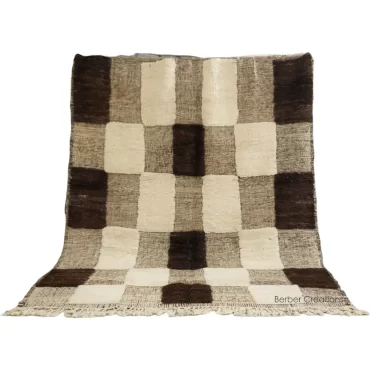Shag Checkered Moroccan Wool Rug 7’x10′