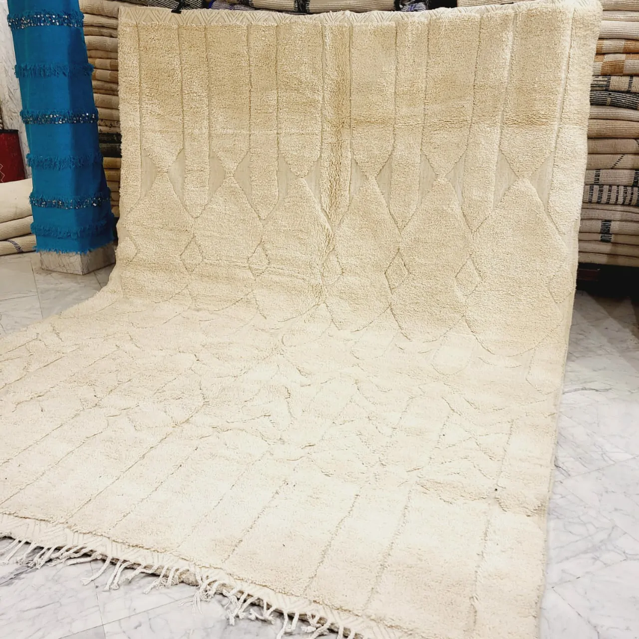 shag moroccan beni ourain wool rug - berber creations details 10