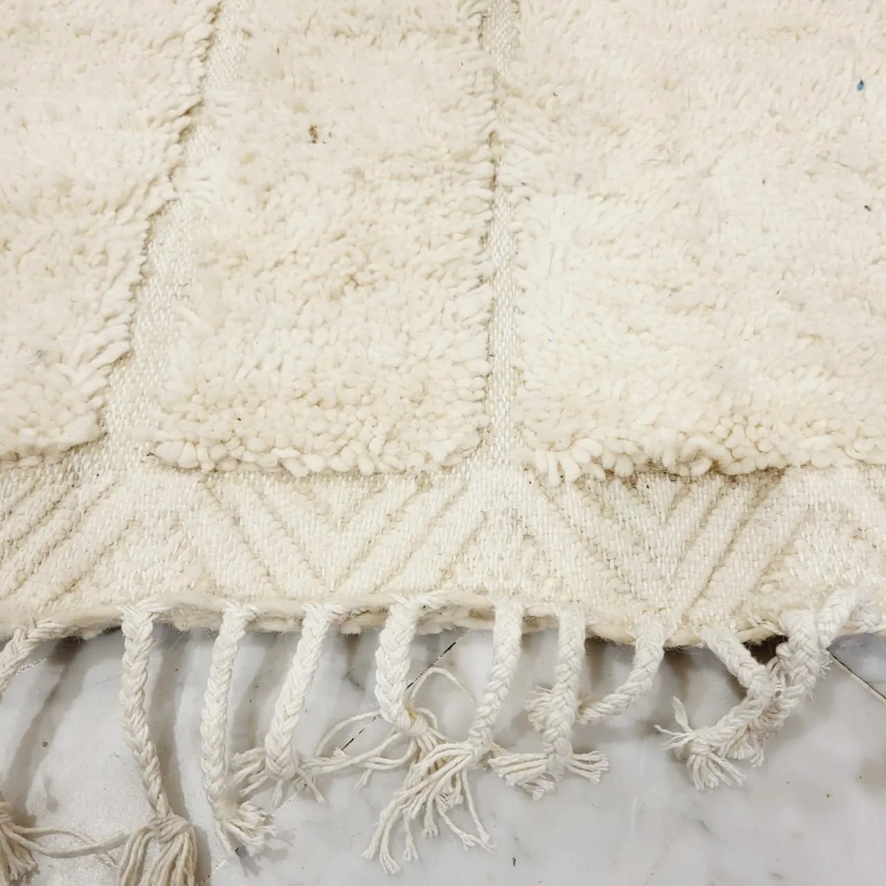 shag moroccan beni ourain wool rug - berber creations details 5