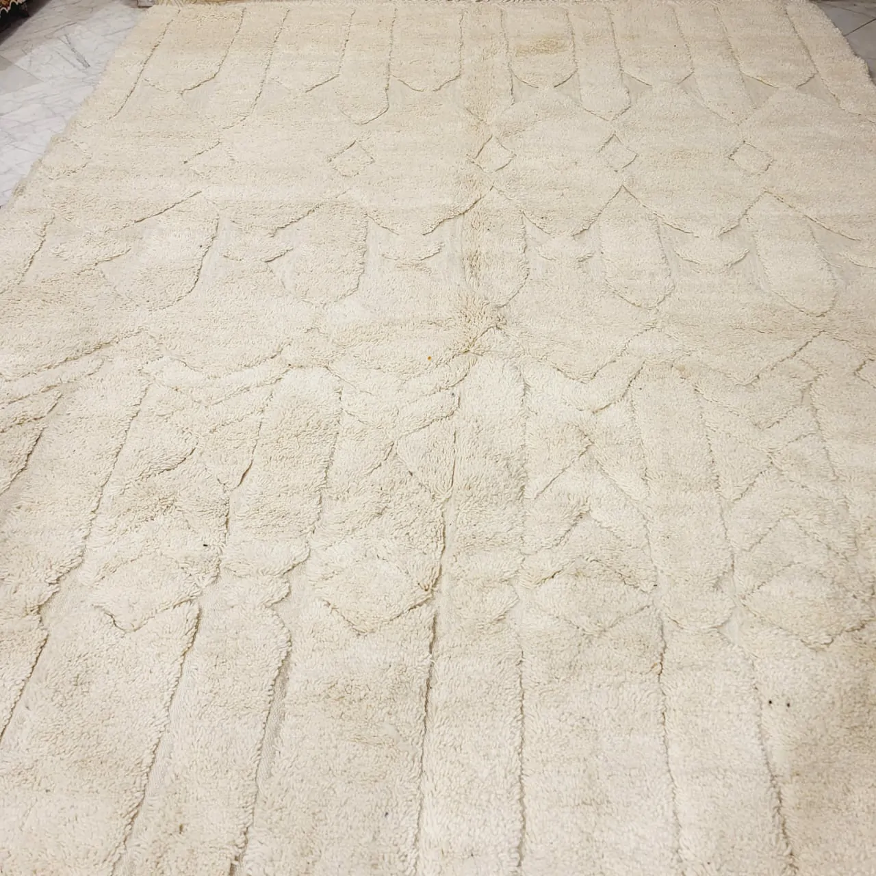 shag moroccan beni ourain wool rug - berber creations details 7