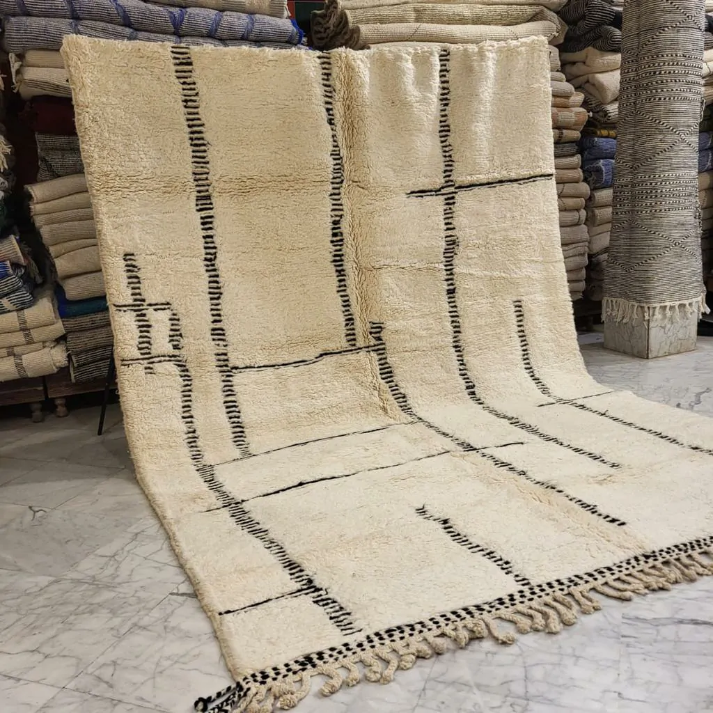 Shag Beni Ourain Moroccan Wool Rug 8'x11' - Image 9