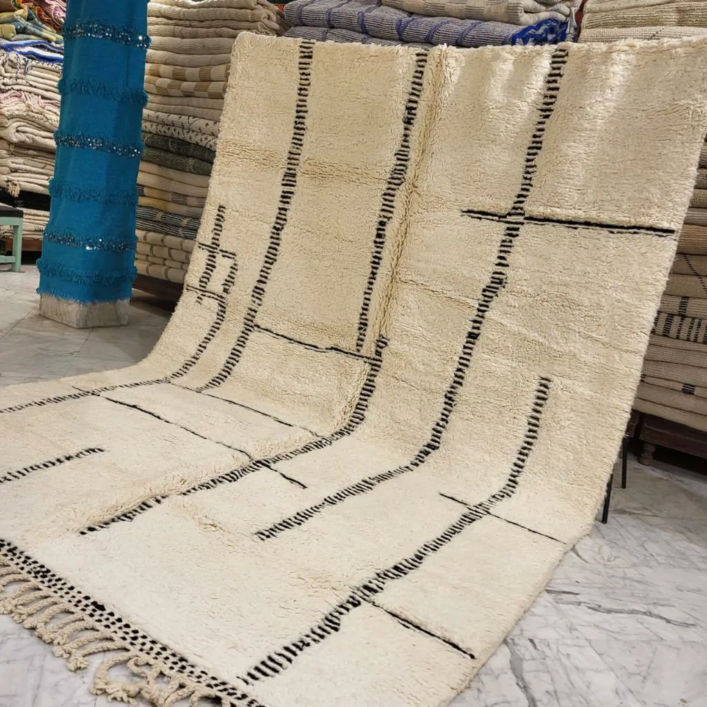 Shag Beni Ourain Moroccan Wool Rug 8'x11' - Image 3