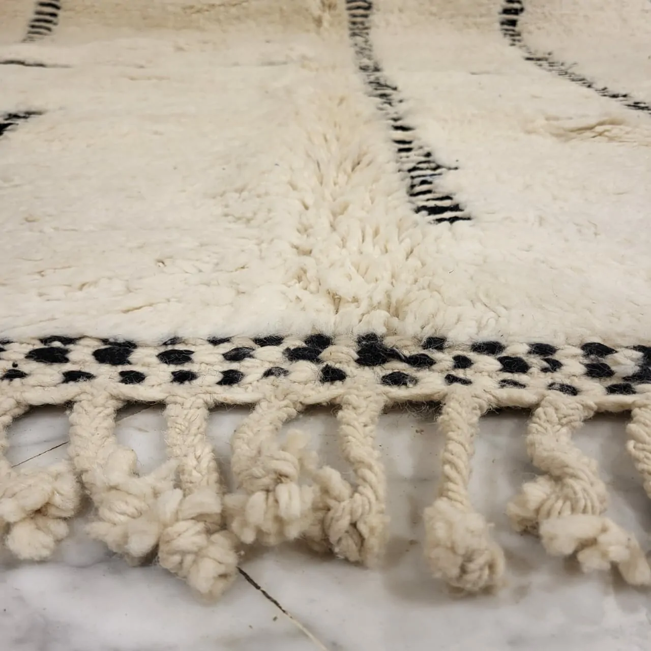 Shag Beni Ourain Moroccan Wool Rug 8'x11' - Image 6