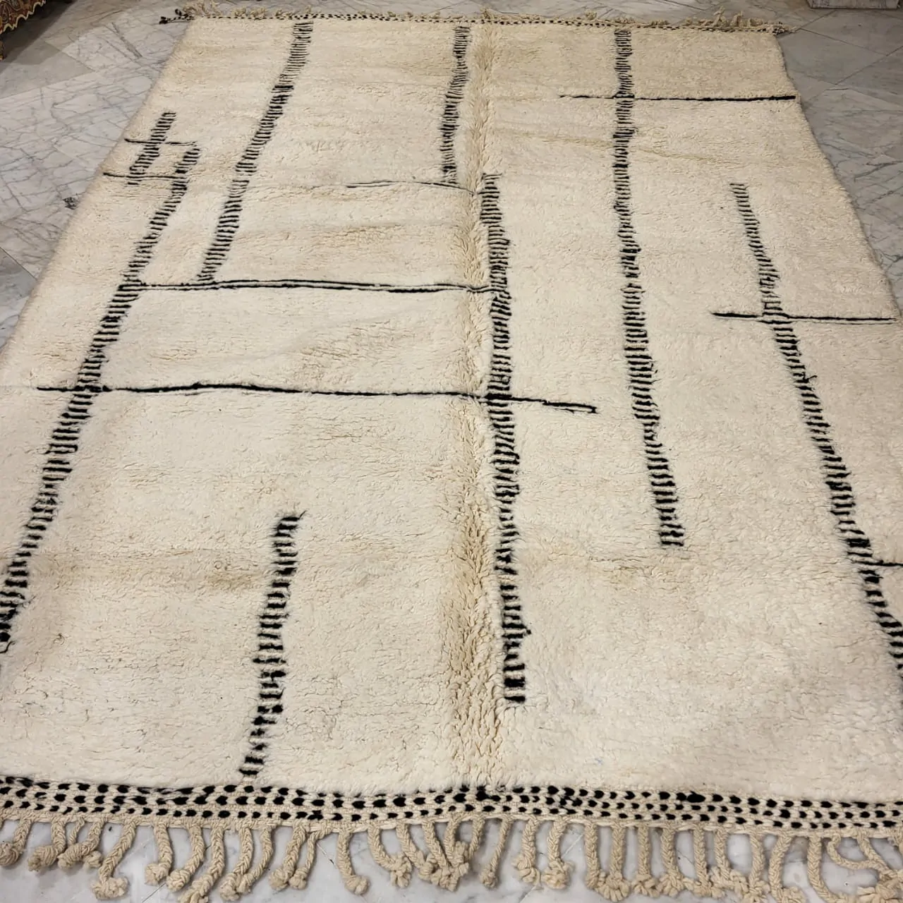 Shag Beni Ourain Moroccan Wool Rug 8'x11' - Image 8