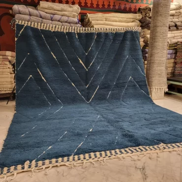 Shag Moroccan Beni Ourain Rug Blue 10’x13′