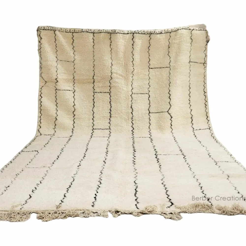 shag moroccan beni ourain wool rug ivory