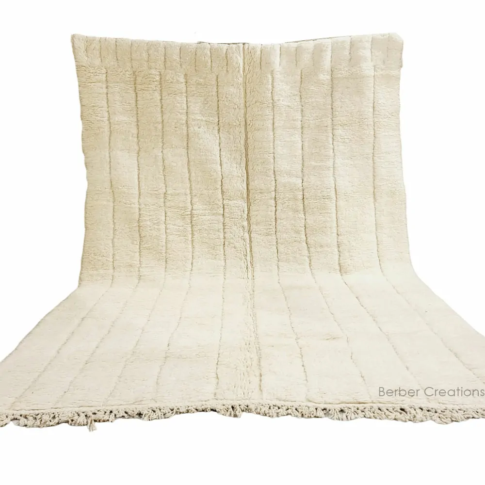 shag moroccan beni ourain wool rug white