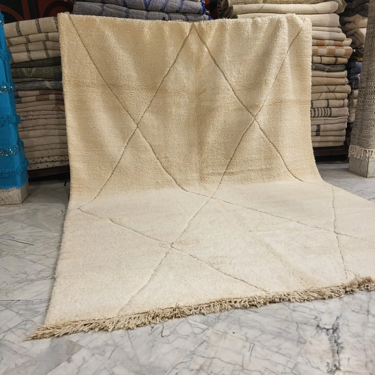 Shag Moroccan Beni Ourain Rug 9'x13' - Image 4