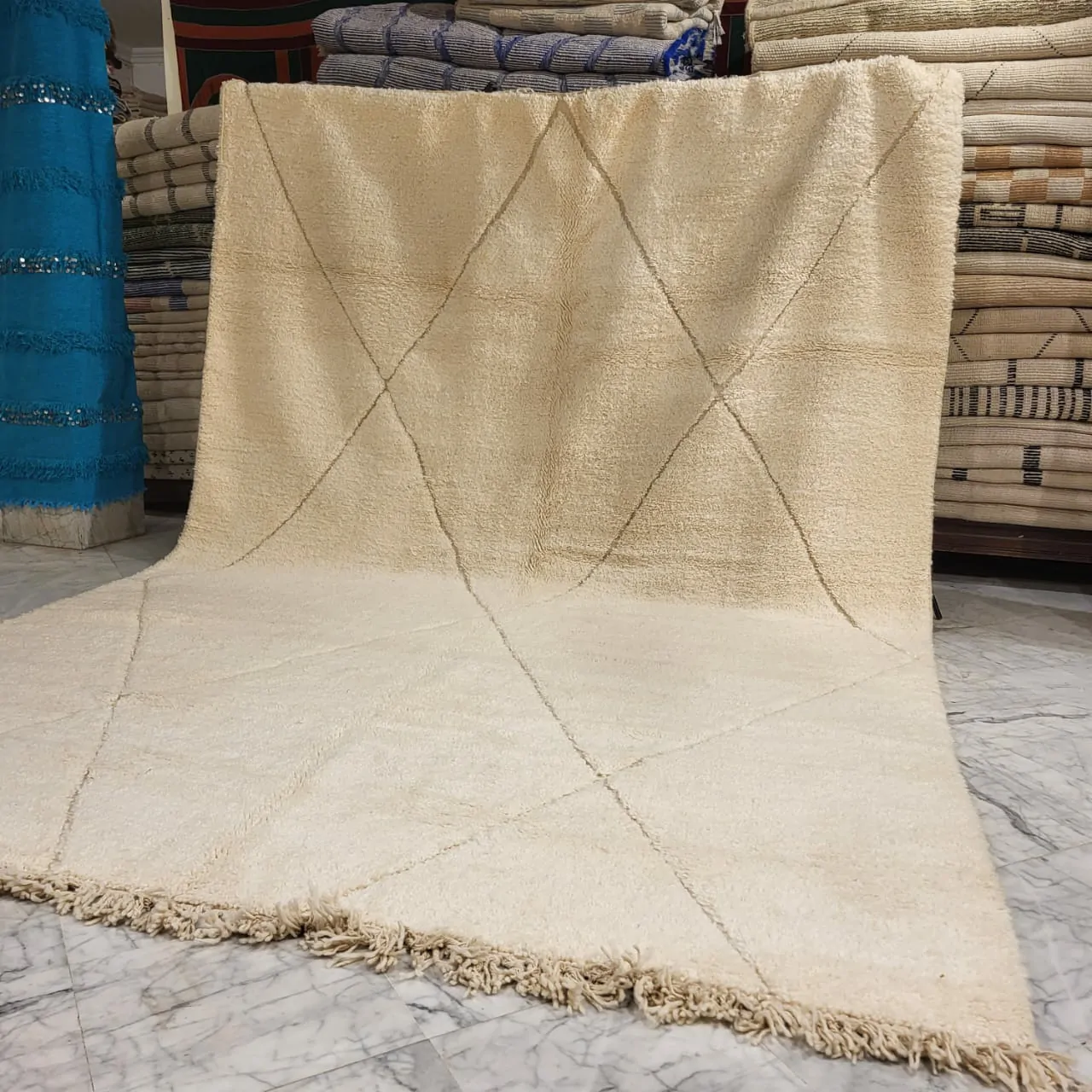 Shag Moroccan Beni Ourain Rug 9'x13' - Image 5