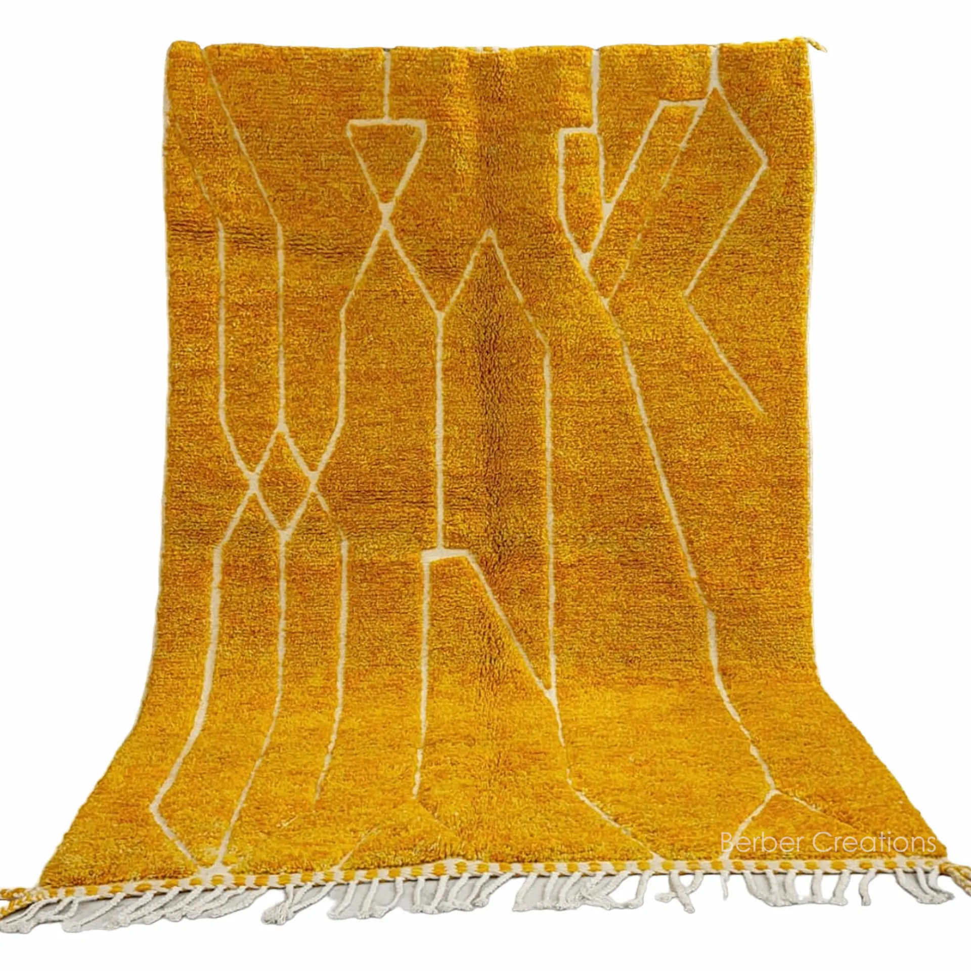 shag moroccan berber wool rug yellow