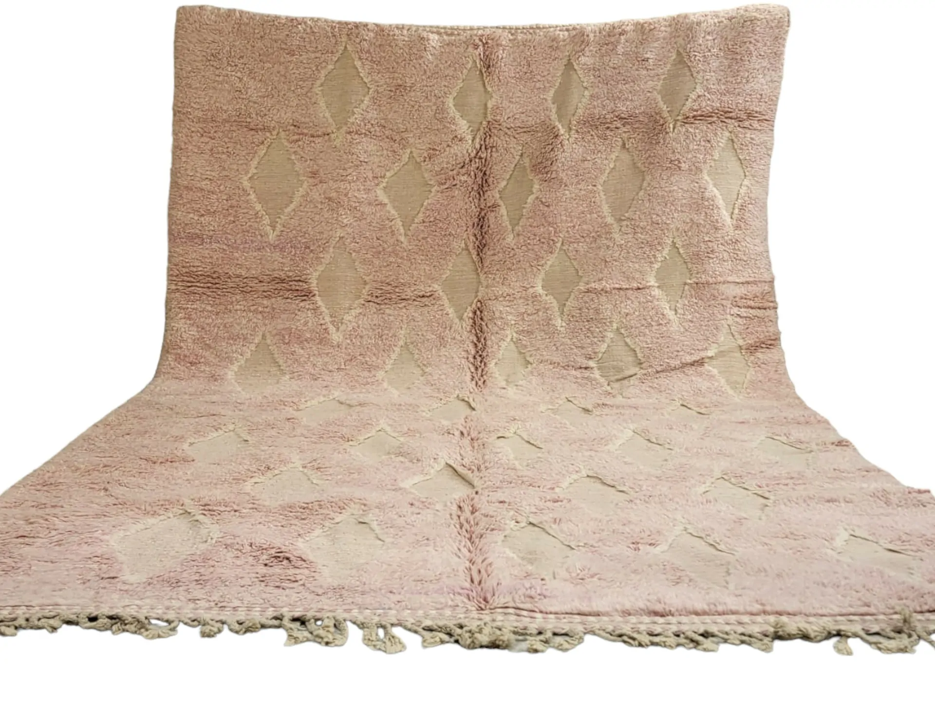 shag moroccan pink beni ourain wool rug large