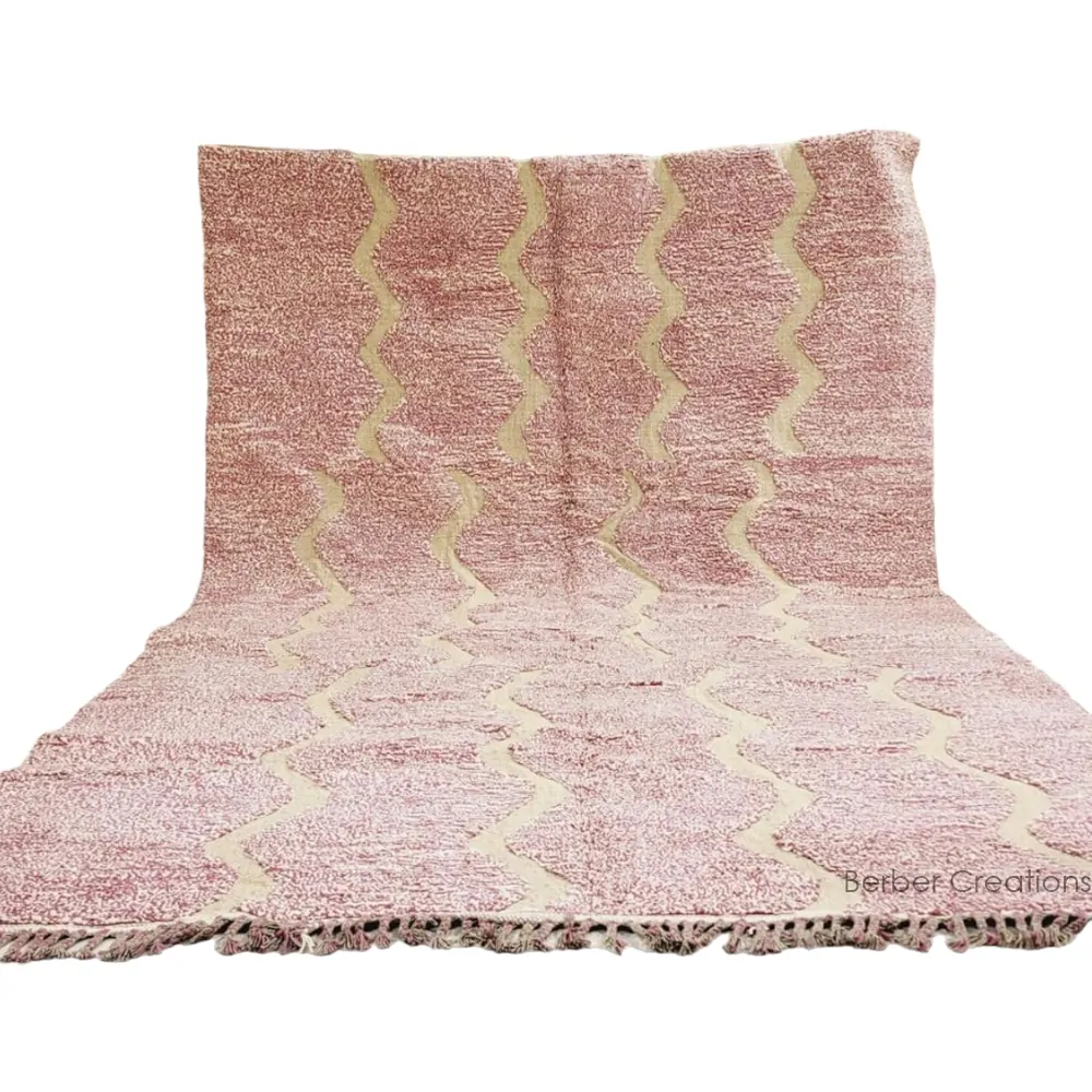 shag pink moroccan beni ourain wool rug large