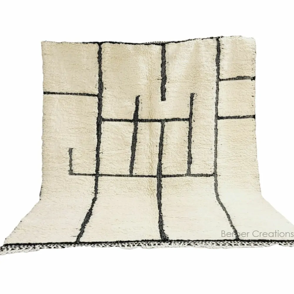 shag white moroccan beni ourain wool rug