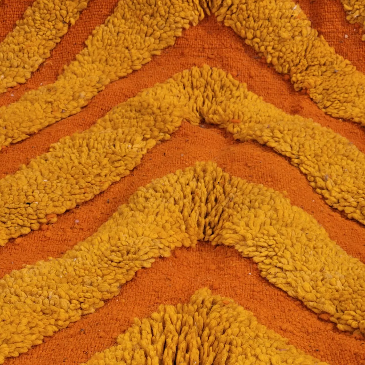 Shag Orange and Yellow Moroccan Wool Rug 7'x10' - Image 8
