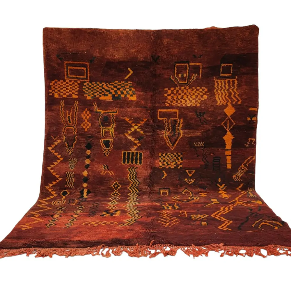 vintage handmade moroccan berber wool rug bohemian