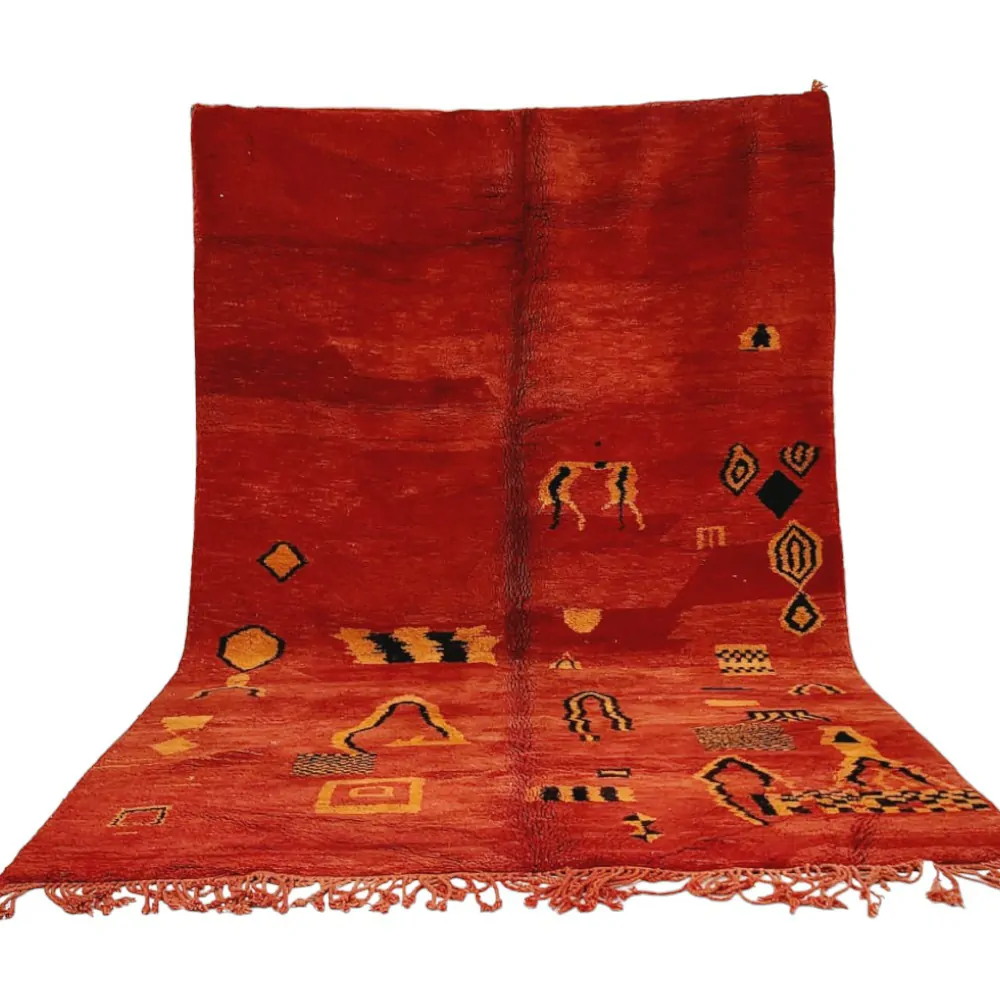 vintage moroccan berber wool rug red