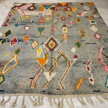 Vintage Moroccan Tribal Berber Wool Rug Boho Style  8’x10′