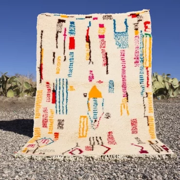 Handmade Colorful Moroccan Azilal Wool Rug – Nomad Threads