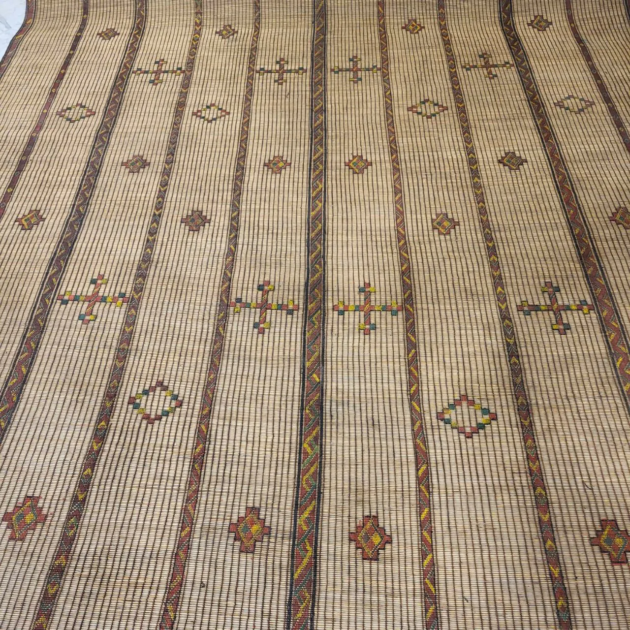 Tuareg Mat Tribal Vintage Mauritanian Rug 10'x16' - Image 9