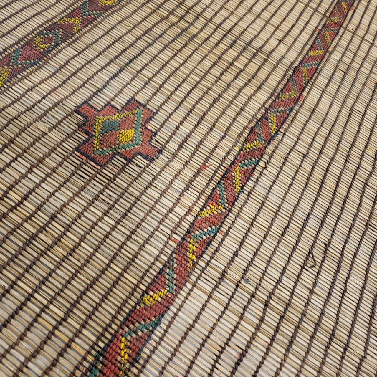 Tuareg Mat Tribal Vintage Mauritanian Rug 10'x16' - Image 4