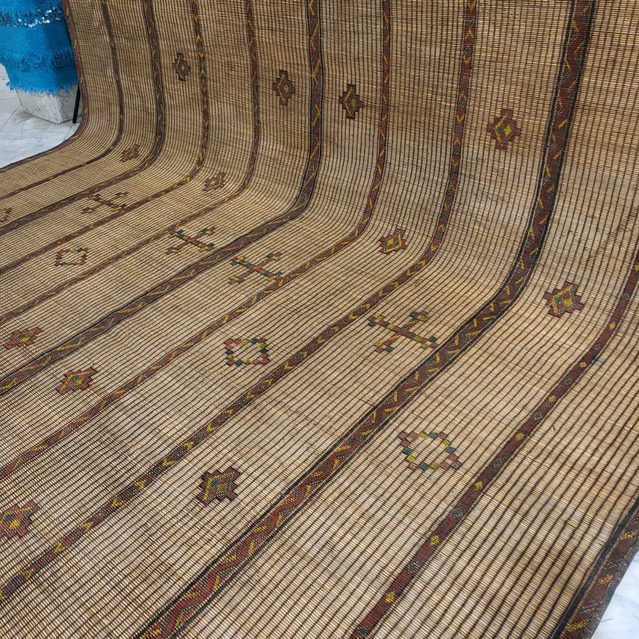 Tuareg Mat Tribal Vintage Mauritanian Rug 10'x16' - Image 7