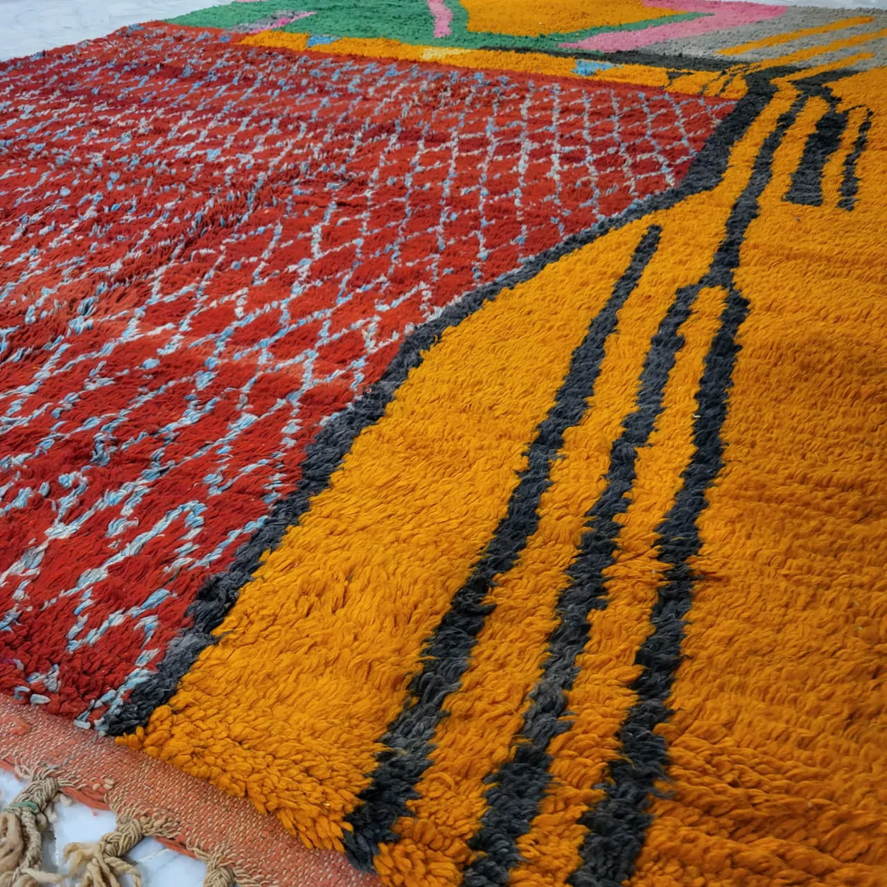 Shag Moroccan Beni Ourain Rug Abstract 8’x11′