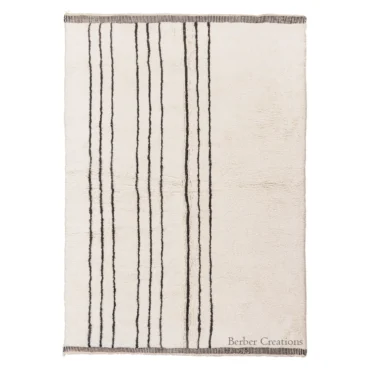 Handwoven Striped Berber Beni Wool Rug