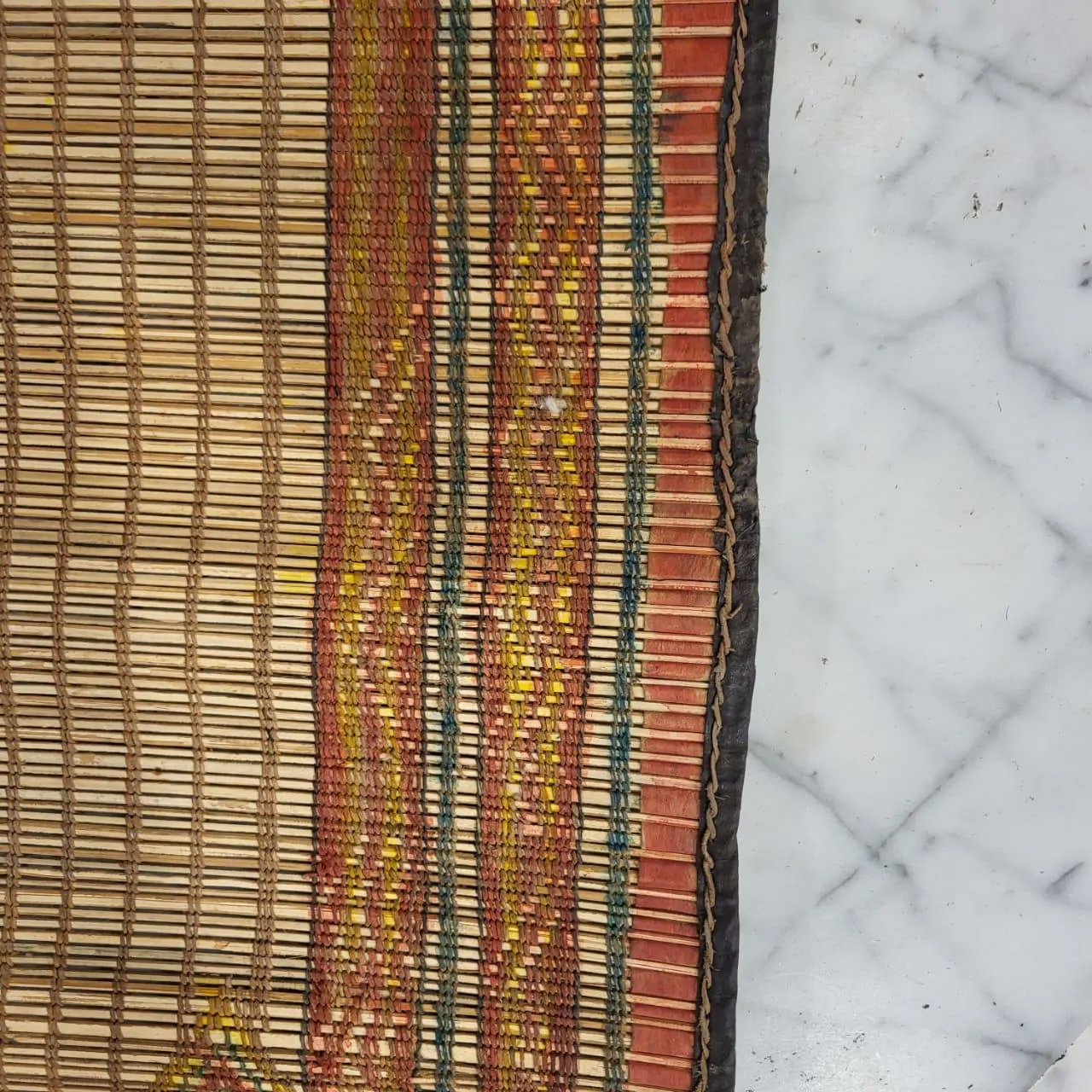 Tuareg Mat Tribal Vintage Mauritanian Rug 7'x9' - Image 4