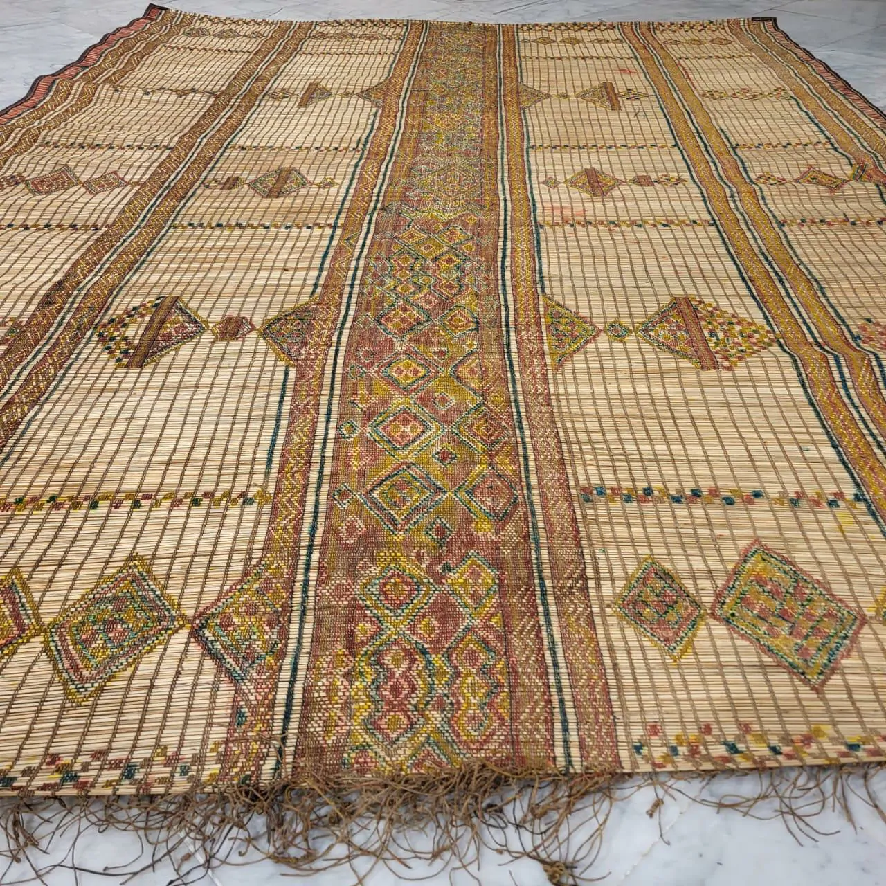 Tuareg Mat Tribal Vintage Mauritanian Rug 7’x9′