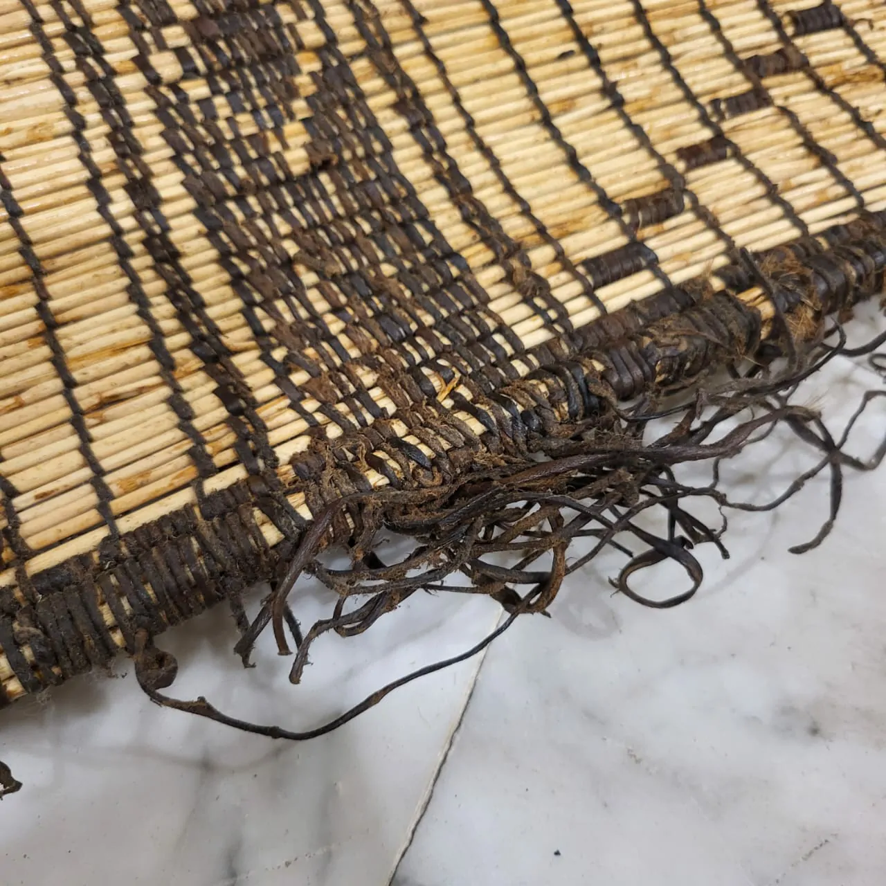 Tuareg Mat Tribal Vintage Mauritanian Rug 8'x16' - Image 5