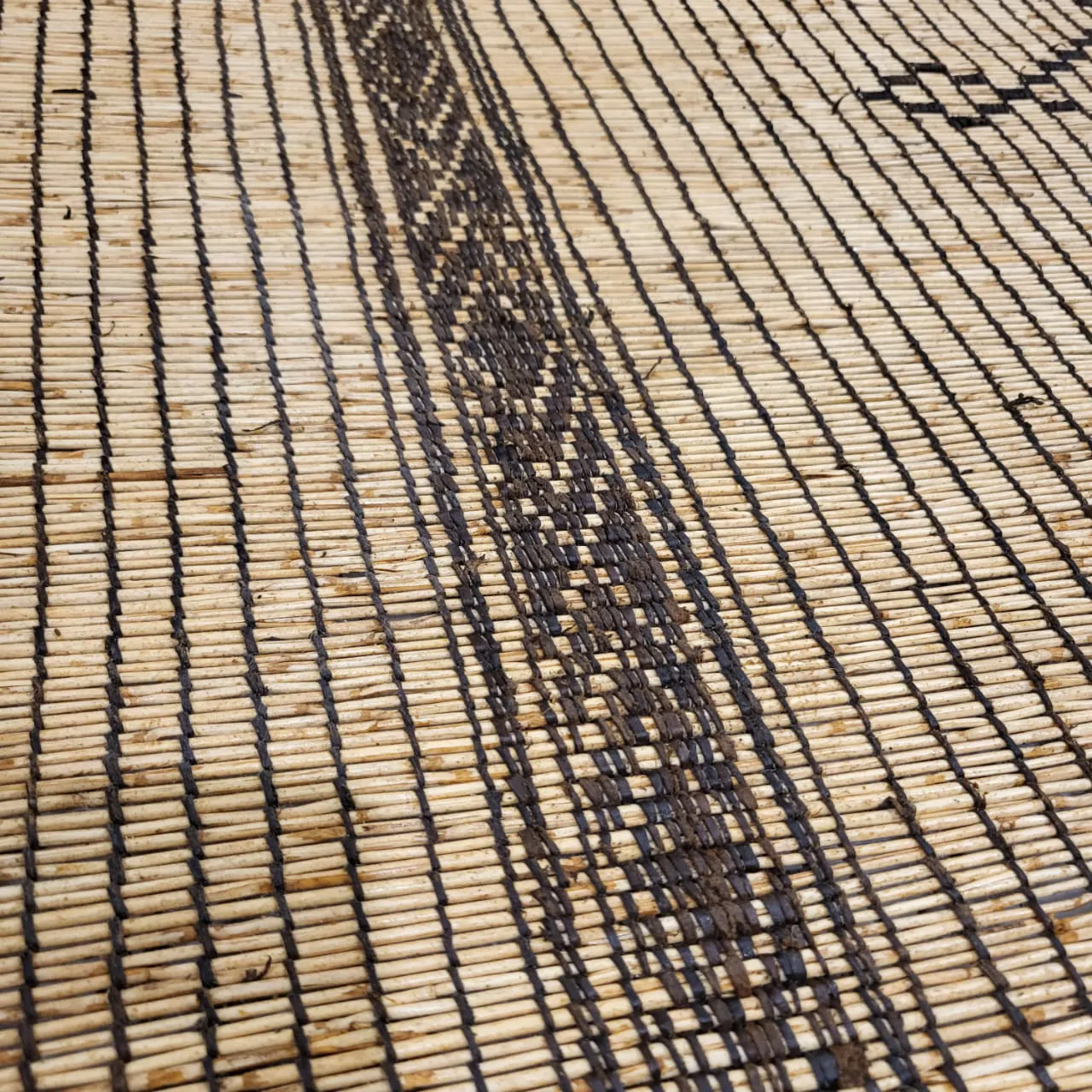 Tuareg Mat Tribal Vintage Mauritanian Rug 8'x16' - Image 6