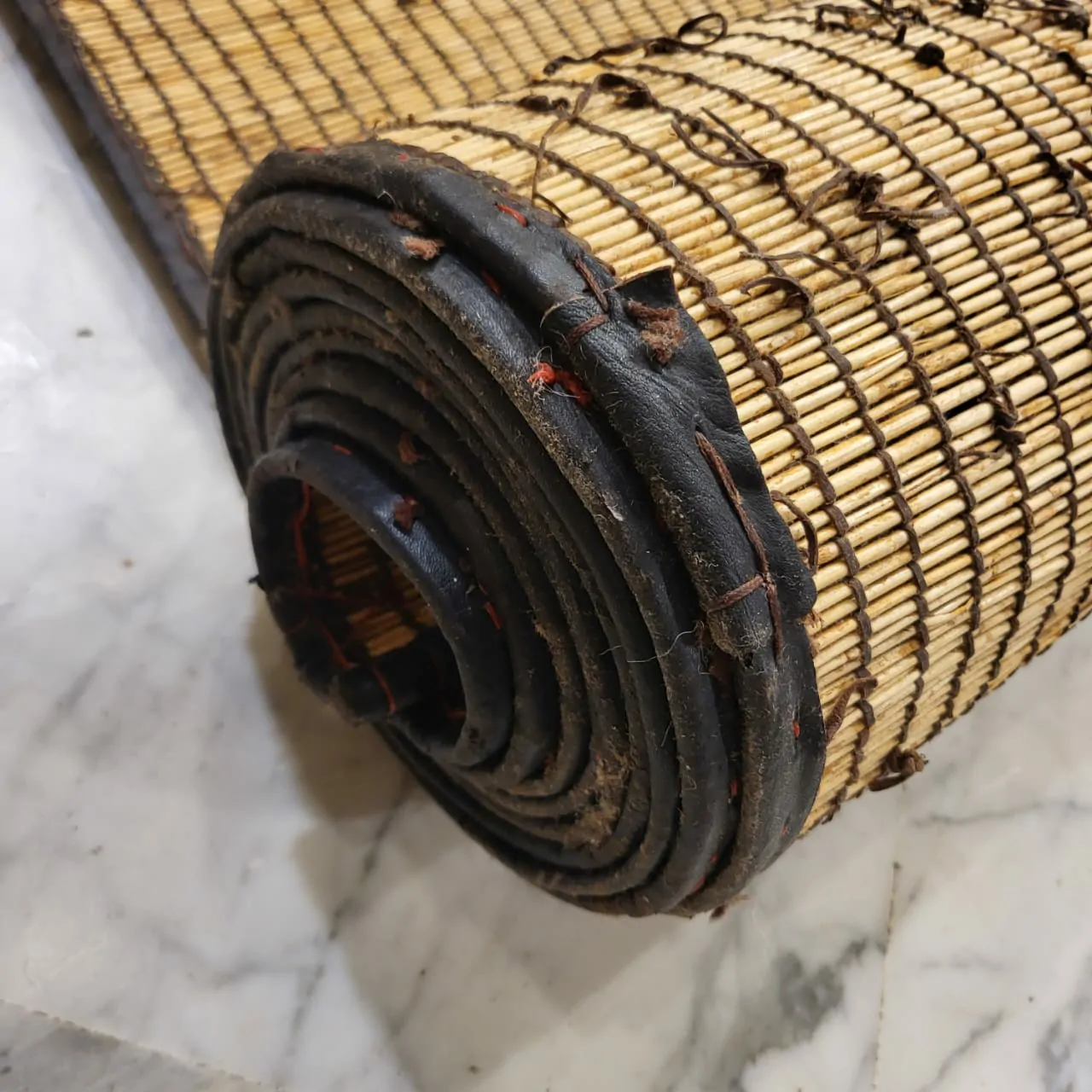 Tuareg Mat Tribal Vintage Mauritanian Rug 8'x16' - Image 8