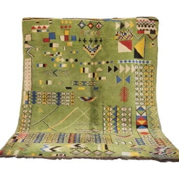 Vintage Moroccan Berber Rug Green 7’x9′