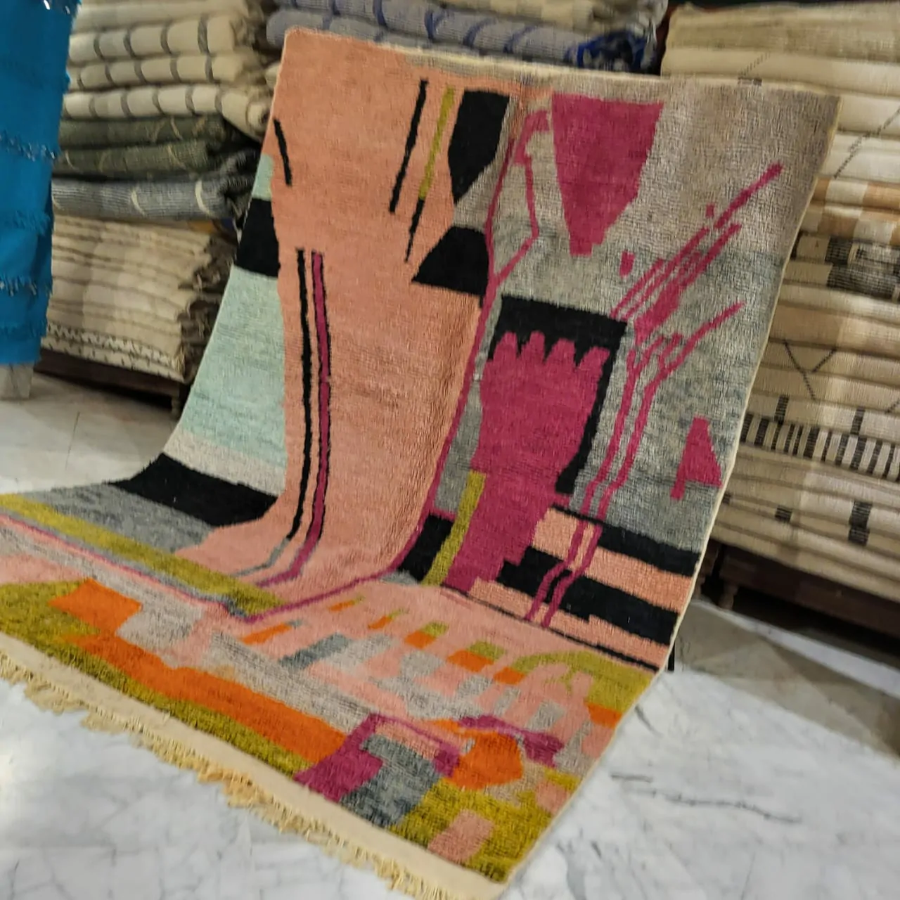 Vintage Moroccan Boujaad Berber  Rug 7’x10′