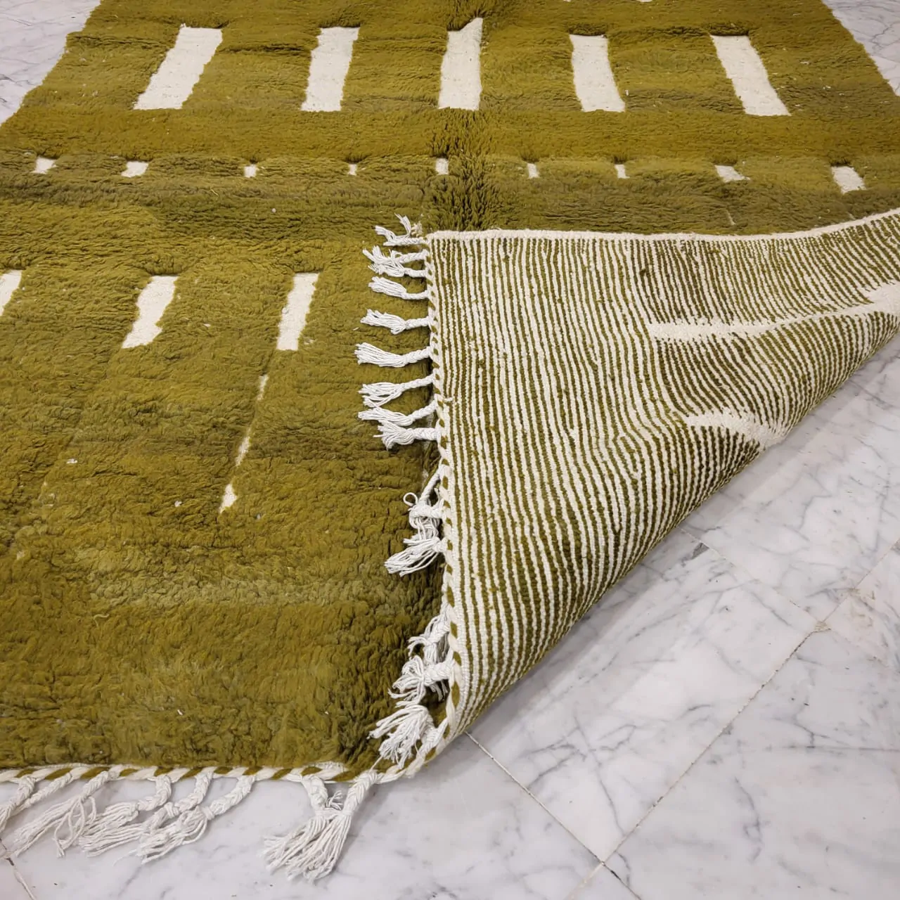 Shag Green Moroccan Wool Rug 7’x10′