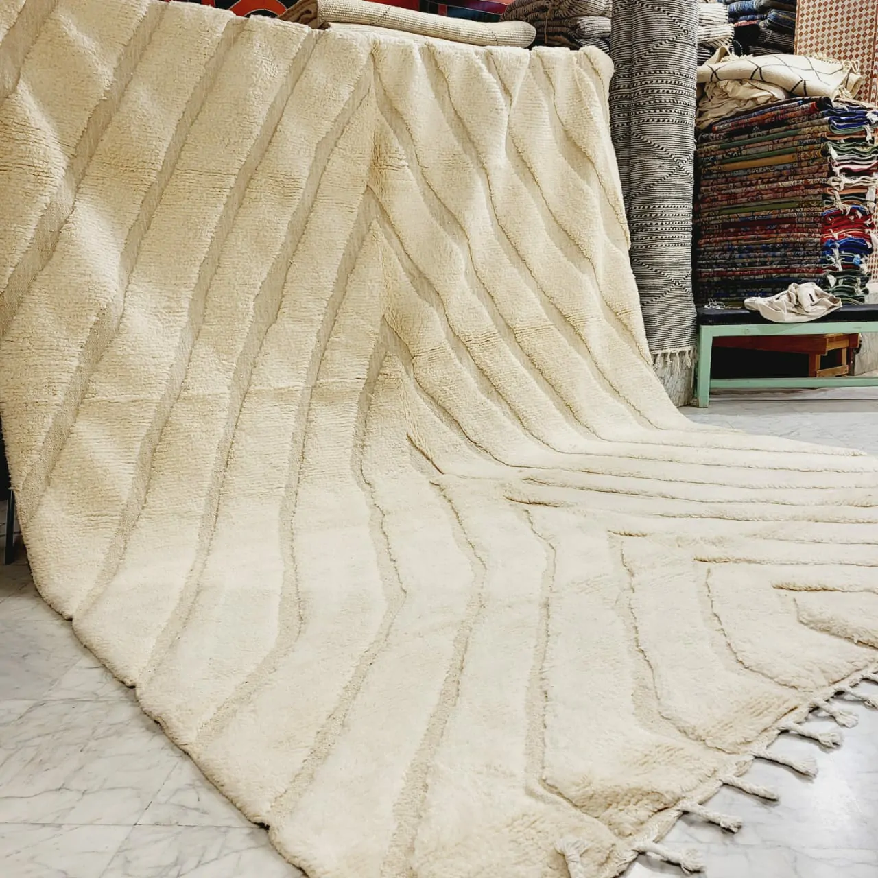 Large Shag Handmade Beni Ourain Rug 10'x14' - Image 5