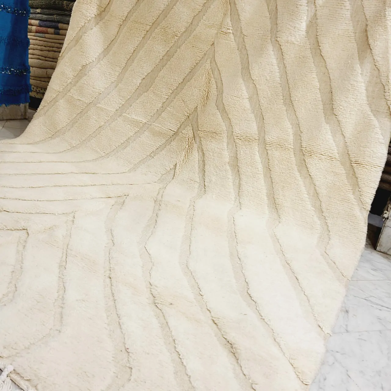 Large Shag Handmade Beni Ourain Rug 10'x14' - Image 8